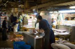 Worker sawing frozen tuna, Tsukiji Fish&nbsp;Market