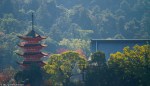 Istukushima Shrine and Pagoda from Hiroshima Bay,&nbsp;Miyajima